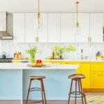 A bright, modern kitchen scene with a homeowner smoothly applying stylish peel-and-stick marble backsplash tiles, surrounded by vibrant natural light and minimal tools, capturing the ease and budget-friendly spirit of DIY home upgrades in 2025.